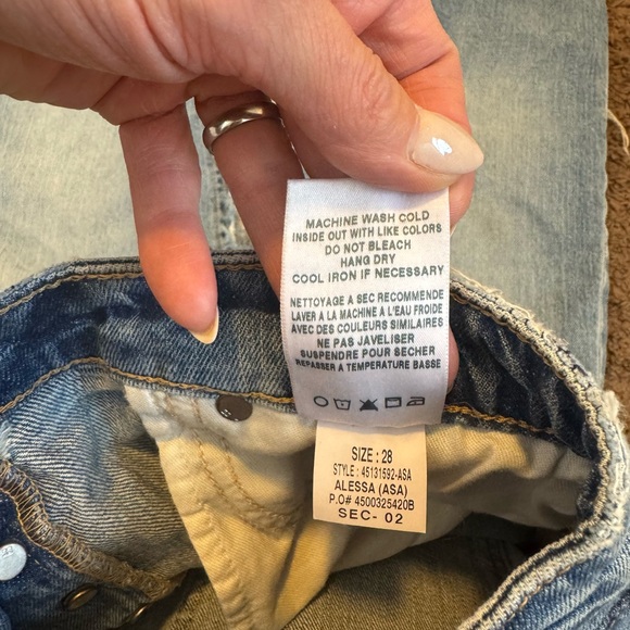 Joes Jeans Skirt Denim Straight Front Slit Maxi Fray Raw Hem 28 - Picture 7 of 12